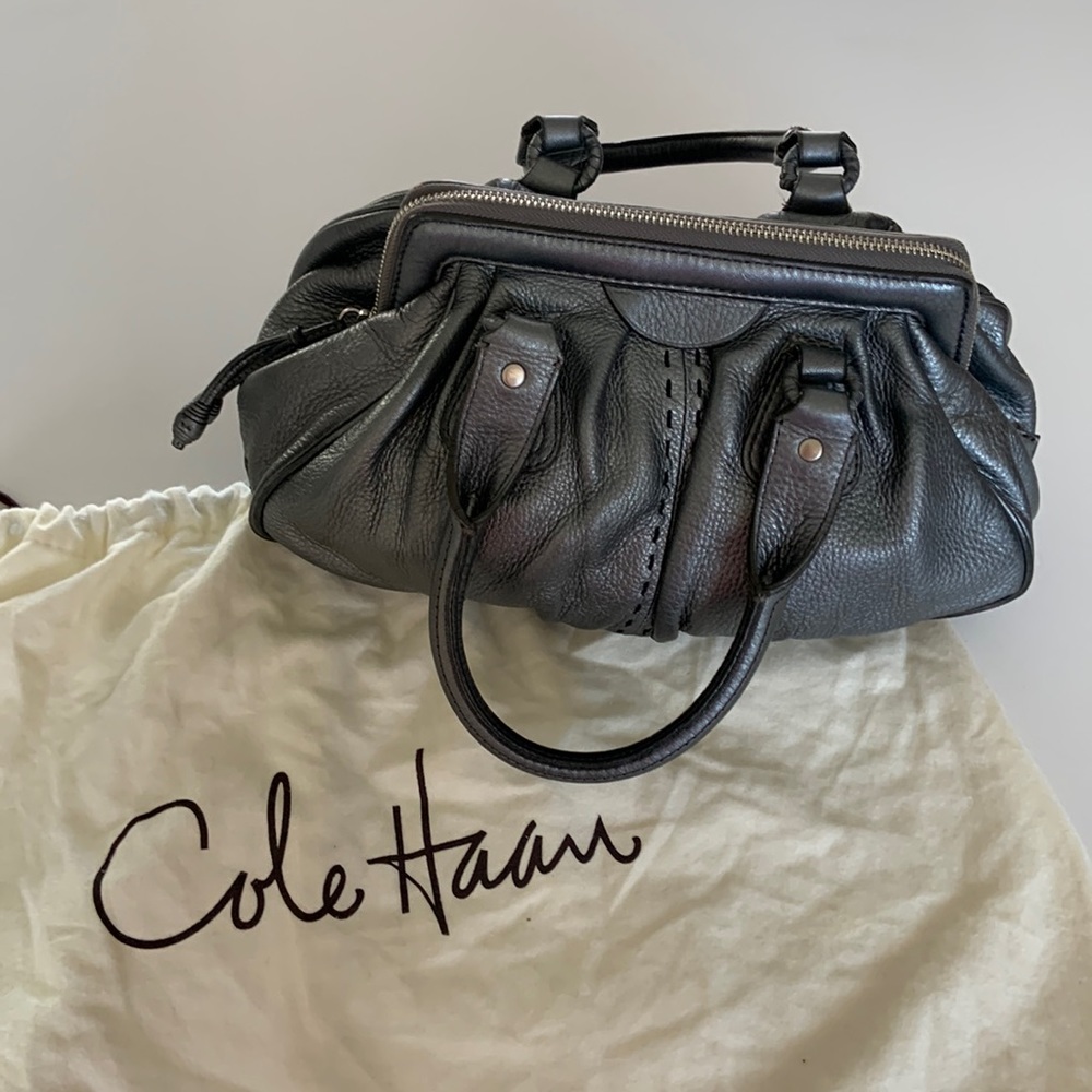 Cole Haan gunmetal grey leather purse